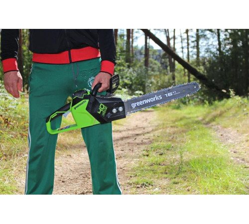 Аккумуляторная цепная пила Greenworks GD40CS18 40 см, АКБ 6 А*ч, ЗУ 2005807UF Аккумуляторная цепная пила Greenworks GD40CS18 40 см, АКБ 6 А*ч, ЗУ 2005807UF