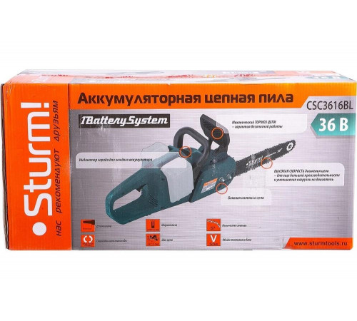 Аккумуляторная цепная пила Sturm CSC3616BL Аккумуляторная цепная пила Sturm CSC3616BL