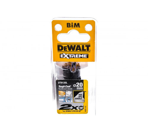 Коронка биметаллическая COBALT 8% M42 (20х37 мм) DEWALT DT8120L