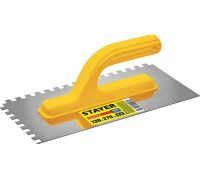 Штукатурная зубчатая нержавеющая гладилка с пластиковой ручкой Stayer Master 130x27 0мм, 8x8 мм 08012-08_z01