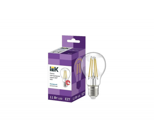 Лампа IEK серия 360, LED, A60, прозрачная, 11вт, 230В, 6500К, E27 LLF-A60-11-230-65-E27 -CL