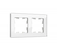 2-местная рамка IEK Brite ру-2-2-брб стекло, белый BR-M22-G-K01