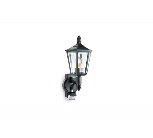 Настенный уличный светильник с датчиком движения Steinel L 15 S IP 44 black clear E27 1х60 Вт 617813 Настенный уличный светильник с датчиком движения Steinel L 15 S IP 44 black clear E27 1х60 Вт 617813