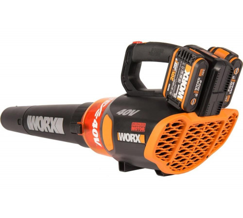 Аккумуляторная бесщеточная воздуходувка WORX 40В, 2х2.0 Ач, двойное ЗУ 2x2A WG584E Аккумуляторная бесщеточная воздуходувка WORX 40В, 2х2.0 Ач, двойное ЗУ 2x2A WG584E