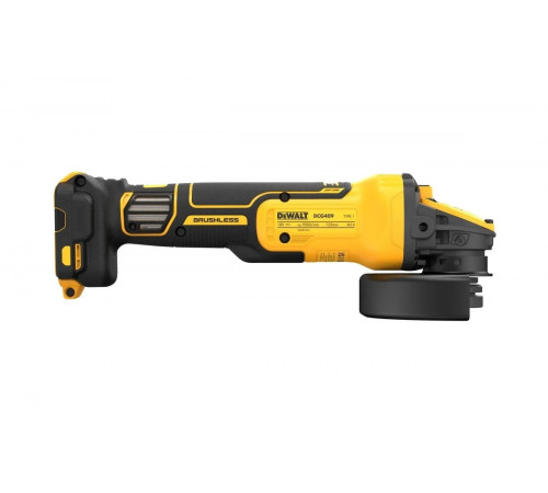 Аккумуляторная угловая шлифмашина DEWALT DCG409T1, 18/54 В, 125 мм, 9000 об/мин, с АКБ 6 Ач и ЗУ, в кейсе TSTAK DCG409T1-QW