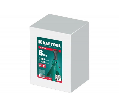 KRAFTOOL 6 т, 415-605 мм, подставка страховочная усиленная со штифтом S-PIN 43465-6 KRAFTOOL 6 т, 415-605 мм, подставка страховочная усиленная со штифтом S-PIN 43465-6