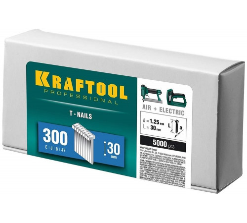 KRAFTOOL гвозди тип 300, 30 мм, гвозди для нейлера 31785-30 KRAFTOOL гвозди тип 300, 30 мм, гвозди для нейлера 31785-30