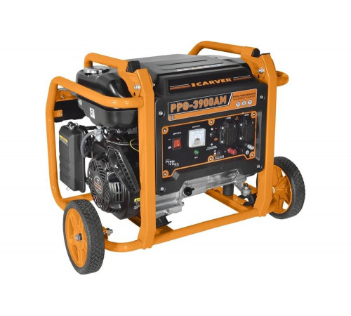 Генератор CARVER PPG- 3900АM бензин LT-170F, 2,8/3,0 кВт, 220В, бак 15 л, колеса 01.020.00027