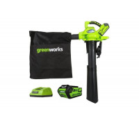 Аккумуляторный бесщеточный воздуходув/садовый пылесос GreenWorks GD40BV 24227UB