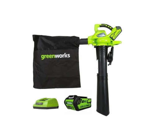 Аккумуляторный бесщеточный воздуходув/садовый пылесос GreenWorks GD40BV 24227UB Аккумуляторный бесщеточный воздуходув/садовый пылесос GreenWorks GD40BV 24227UB