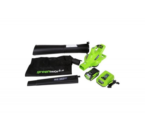 Аккумуляторный бесщеточный воздуходув/садовый пылесос GreenWorks GD40BV 24227UB Аккумуляторный бесщеточный воздуходув/садовый пылесос GreenWorks GD40BV 24227UB