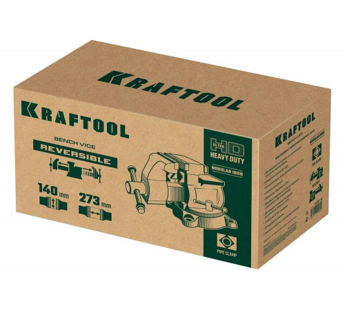 Слесарные тиски KRAFTOOL Reversible 140 мм, расход 273 мм 32705-140 Слесарные тиски KRAFTOOL Reversible 140 мм, расход 273 мм 32705-140