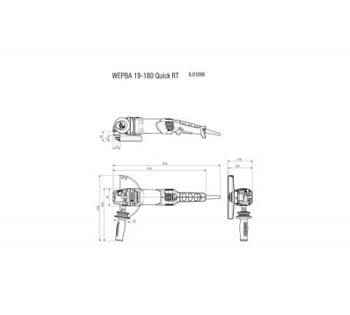 УШМ (болгарка) METABO WEPBA 19-180 Quick RT (601099000) УШМ (болгарка) METABO WEPBA 19-180 Quick RT (601099000)