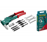 Поворотный заклепочник KRAFTOOL Combo3-M6 360°, комбинированный, в кейсе, 3 вида заклёпок