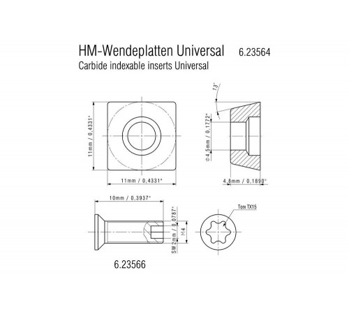 Ножи универсальные для фрезеров KFM, 10 шт. Metabo 623564000