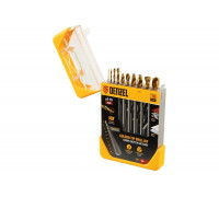 Набор сверл по металлу Golden Tip 1-10 мм, HSS-Tin, 10 шт Denzel 72316