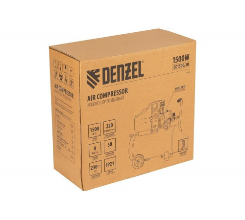 Мощный воздушный компрессор Denzel DC1500/50 для профессионального использования Мощный воздушный компрессор Denzel DC1500/50 для профессионального использования