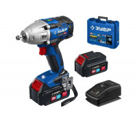Бесщеточный гайковерт ЗУБР Профессионал т7 20 В, 500 Нм, 2 акб (4 ач), кейс GB-500-42