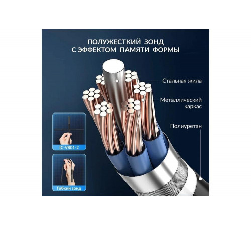 Видеоэндоскоп iCarTool USB 2 камеры, 2Мп, 1920x1080, 1м, 7.9 мм зонд IC-V801-2 Видеоэндоскоп iCarTool USB 2 камеры, 2Мп, 1920x1080, 1м, 7.9 мм зонд IC-V801-2