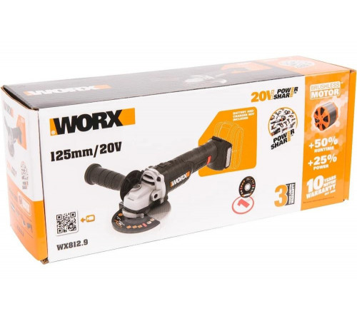 Угловая бесщеточная аккумуляторная шлифмашина WORX WX812.9 Угловая бесщеточная аккумуляторная шлифмашина WORX WX812.9