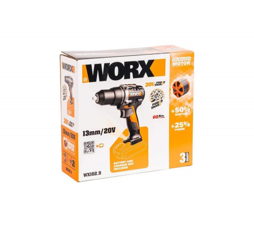 Аккумуляторная бесщеточная дрель-шуруповерт WORX WX102.9 Аккумуляторная бесщеточная дрель-шуруповерт WORX WX102.9