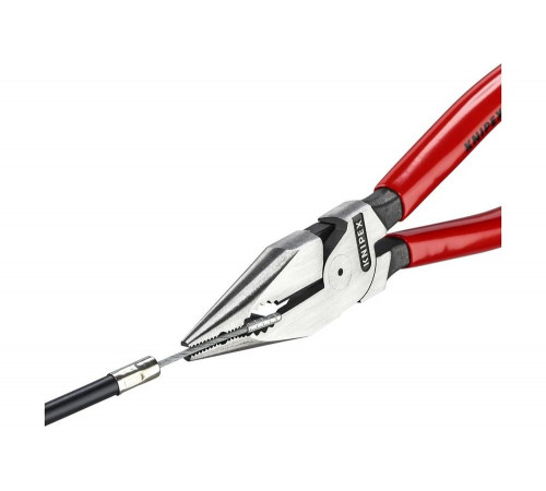 Комбинированные остроконечные плоскогубцы KNIPEX с удлинёнными губками, длина 185 мм, обливные ручки SB KN-0821185SB