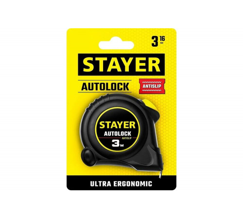 STAYER 3 м х 16 мм, с автостопом рулетка 2-34126-03-16_z02 STAYER 3 м х 16 мм, с автостопом рулетка 2-34126-03-16_z02