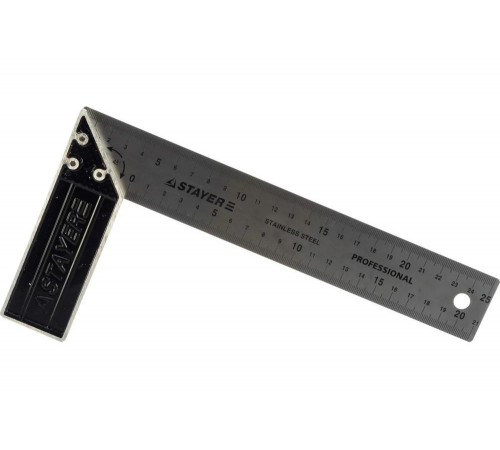 STAYER 250 x 25.5 x 1 мм, нержавеющее полотно, угольник столярный 3431-25_z01 STAYER 250 x 25.5 x 1 мм, нержавеющее полотно, угольник столярный 3431-25_z01
