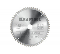 Диск пильный по алюминию KRAFTOOL Multi material 180x30 мм, 60Т 36953-180-30