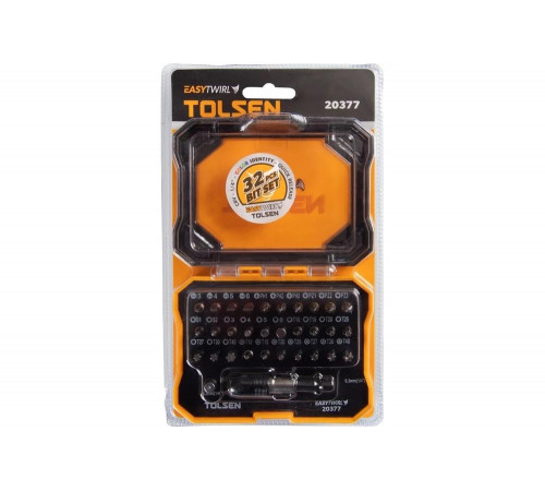 Набор вставок бит 1/4", PH, PZ, Hex, Torx, Slotted, TorxTR, Square, 32 предмета TOLSEN TT20377