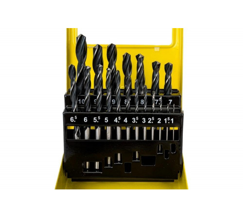 STAYER 19 шт. (Ø 1-10 мм), HSS-R, набор сверл спиральных по металлу 29602-H19-M_z01