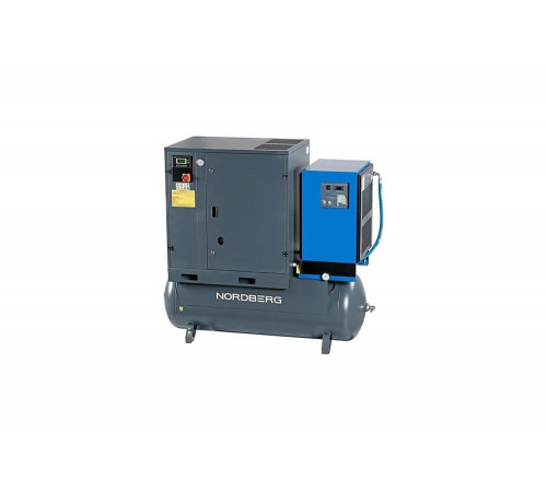 Компрессор винтовой NORDBERG 15 кВт, 2100 л/мин, 10 бар, ресивер 500 л, осушитель NCS500/2100-10D