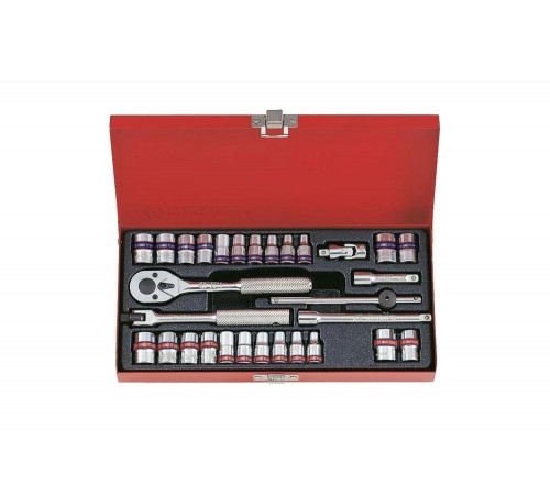 Набор шестигранных торцевых головок с принадлежностями 1/4", 4-12мм, 5/32"-1/2", 30шт KING TONY 2530CR