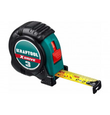 Рулетка KRAFTOOL X-Drive 3м/19мм с ударостойким обрезиненным корпусом 34122-03-19_z02