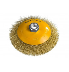 Щетка коническая PROFESSIONAL (125 мм; М14; витая стальная латунированная проволока 0.3 мм) для УШМ STAYER 35133-125