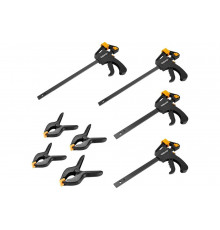 Набор быстрозажимных струбцин DEKO CLS70-300 70 мм, 150 мм, 300 мм, 8 шт. 065-0668