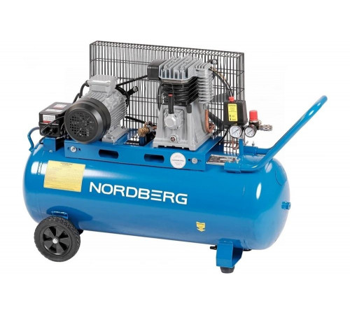 Поршневой компрессор с ременной передачей NORDBERG 380В, ресивер 100 л, 390л/мин NCE100/391 01-00000548