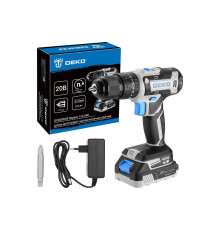 Аккумуляторная ударная дрель-шуруповерт DEKO GCD20DU3 Impact, 20 В, 1x2.0 Ач, зарядное устройство 063-4436