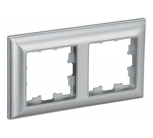 2-местная рамка IEK Brite ру-2-бр алюминий/алюминий BR-M22-12-K47