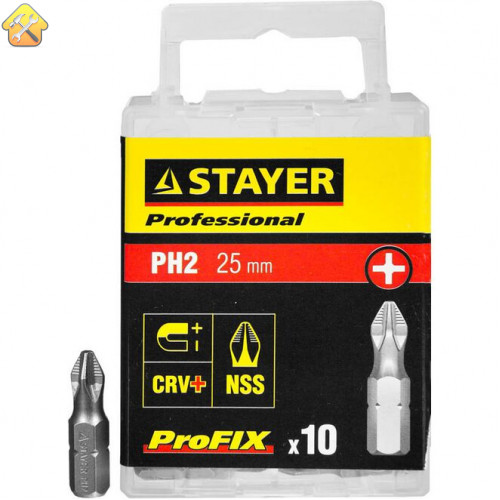 STAYER PH2, 25 мм, 10 шт., биты ProFix Phillips 26201-2-25-10_z01