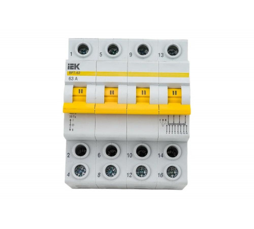 Трехпозиционный выключатель-разъединитель IEK ВРТ-63 1.05,  220мм,  90мм,  77мм, Арт. MPR10-4-063