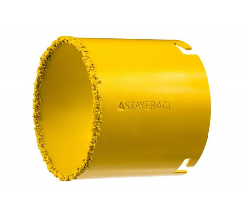 Коронка кольцевая с карбидно-вольфрамовой крошкой PROFESSIONAL 73 мм STAYER 33345-73