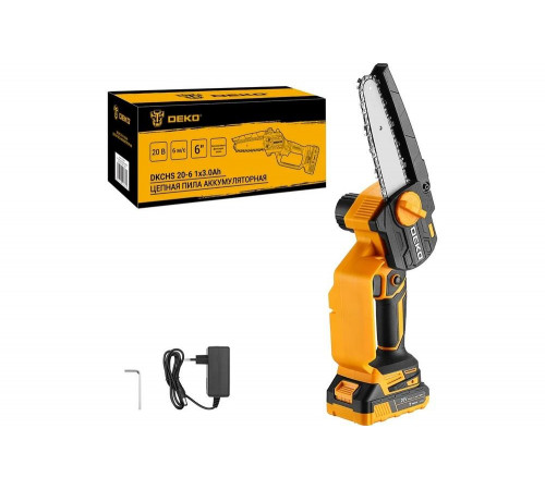 Пила цепная аккумуляторная DEKO DKCHS 20-6, 20 В, 1x3.0 Ач 063-4307-1