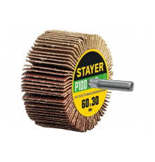 Шлифовальный лепестковый круг на шпильке STAYER 60x30 мм, P100 36608-100