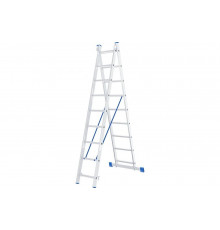 Алюминиевая двухсекционная лестница СИБРТЕХ 2х9 ступеней 97909