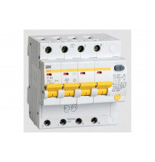 Автоматический выключатель дифференциального тока IEK 4п 6.5мод. C 40A 30mA тип AC 4.5kA АД-14 ИЭК MAD10-4-040-C-030