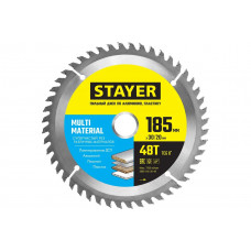 Диск пильный по алюминию STAYER Multi Material 185х30/20 мм, 48T 3685-185-30-48