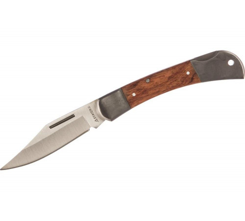 STAYER 82 мм, 2,4 мм, ручка с деревянными вставками, складной нож 47620-1_z01