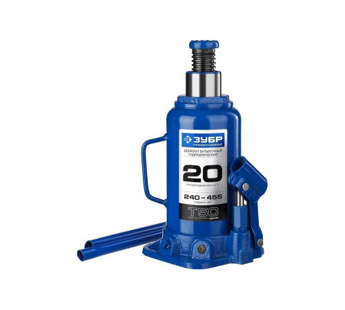 ЗУБР 20 т, 240-455 мм, домкрат бутылочный гидравлический T50 43060-20_z01 Профессионал