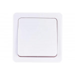 Одноклавишный кнопочный выключатель IEK ВСп20-1-0-ГПБ, проходной, открытой установки, IP54, цвет клавиш белый, ГЕРМЕС PLUS EVMP12-K01-10-54-EC